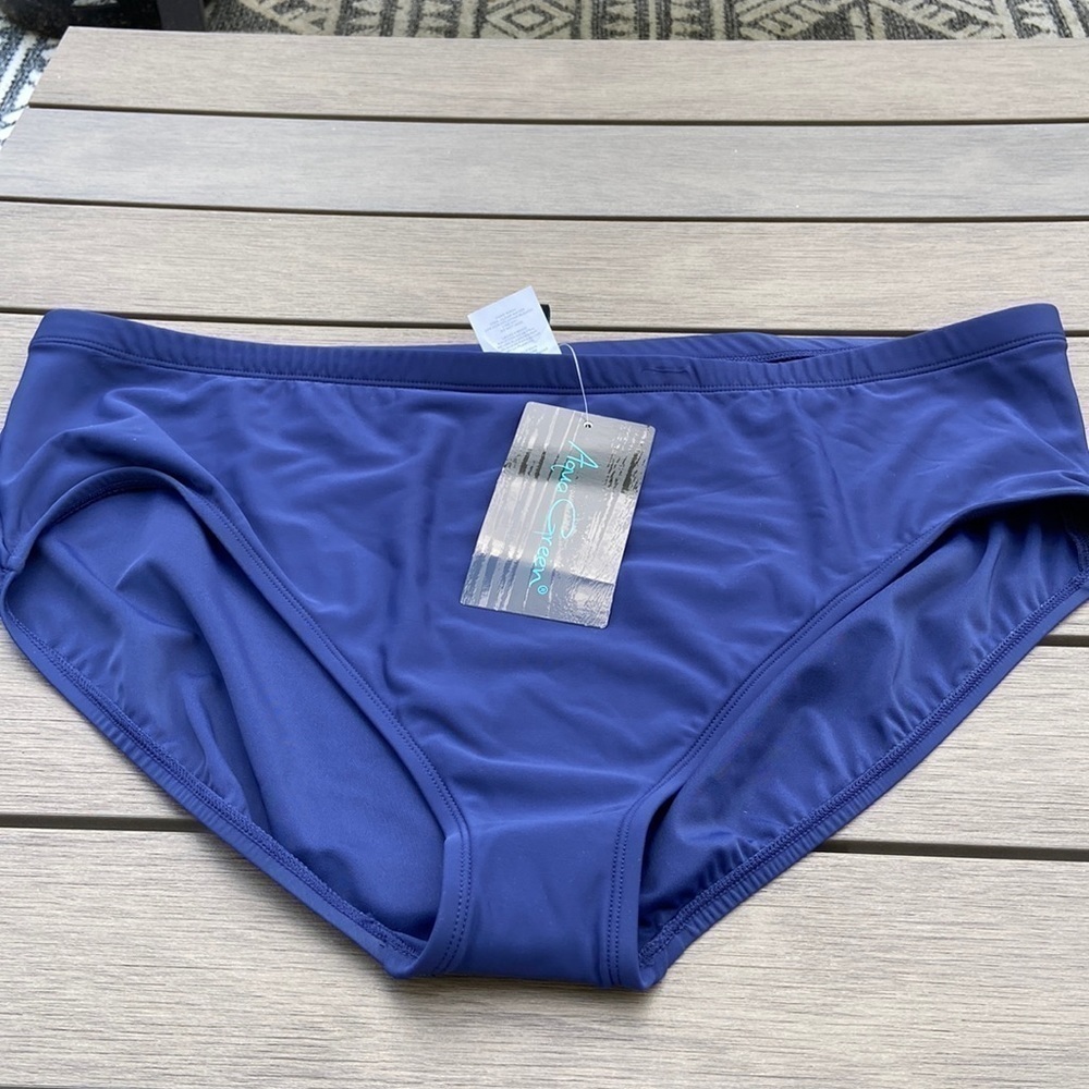 Aqua green navy bikini bottom 24/26W new